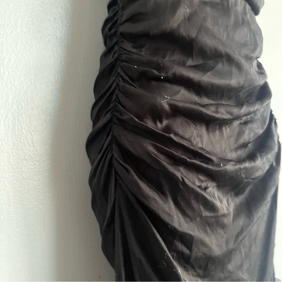 Anthropologie Atoir Sequoia Ruched Black Thigh Slit Criss Cross Dress Size 4 - Picture 15 of 16